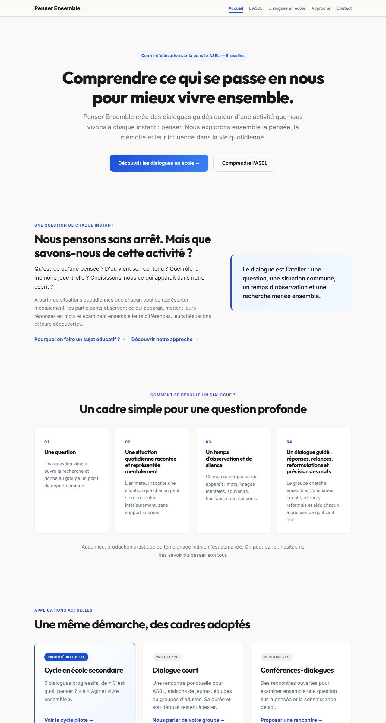 Capture du site Penser Ensemble